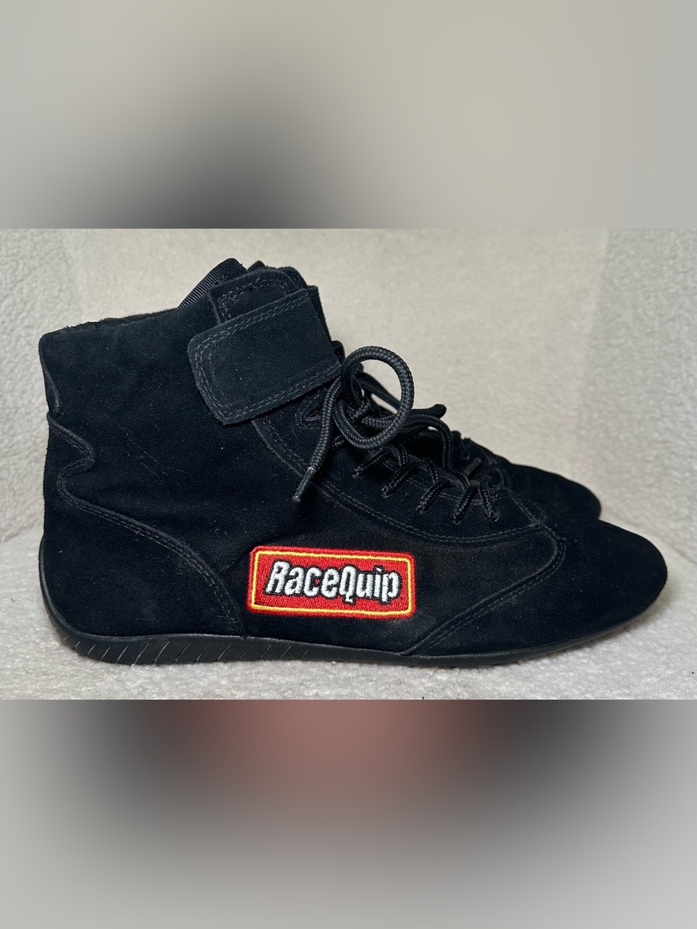 RaceQuip SFI 3.3/5 Racing Shoes Motorsports Black Suede Fire Resistant Lace-Up 9